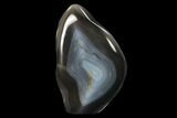 Free-Standing, Polished Blue and White Agate - Madagascar #140380-1